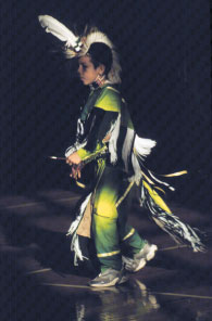 Image of Grass dancer at Winter Powwow, Grubb YMCA, Des Moines