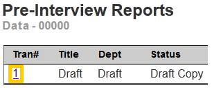 Pre-Interview Reports List