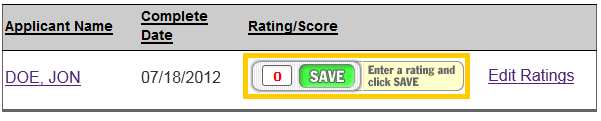 Rating/Score