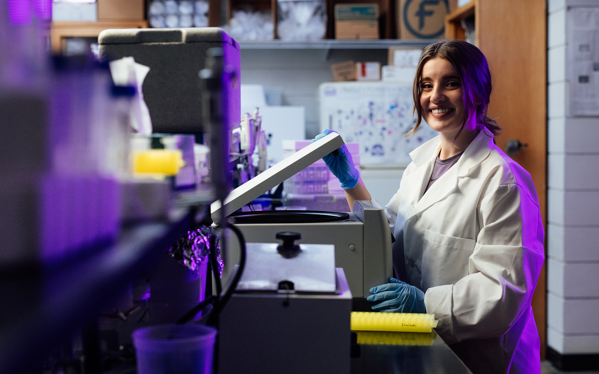 Science student in lab